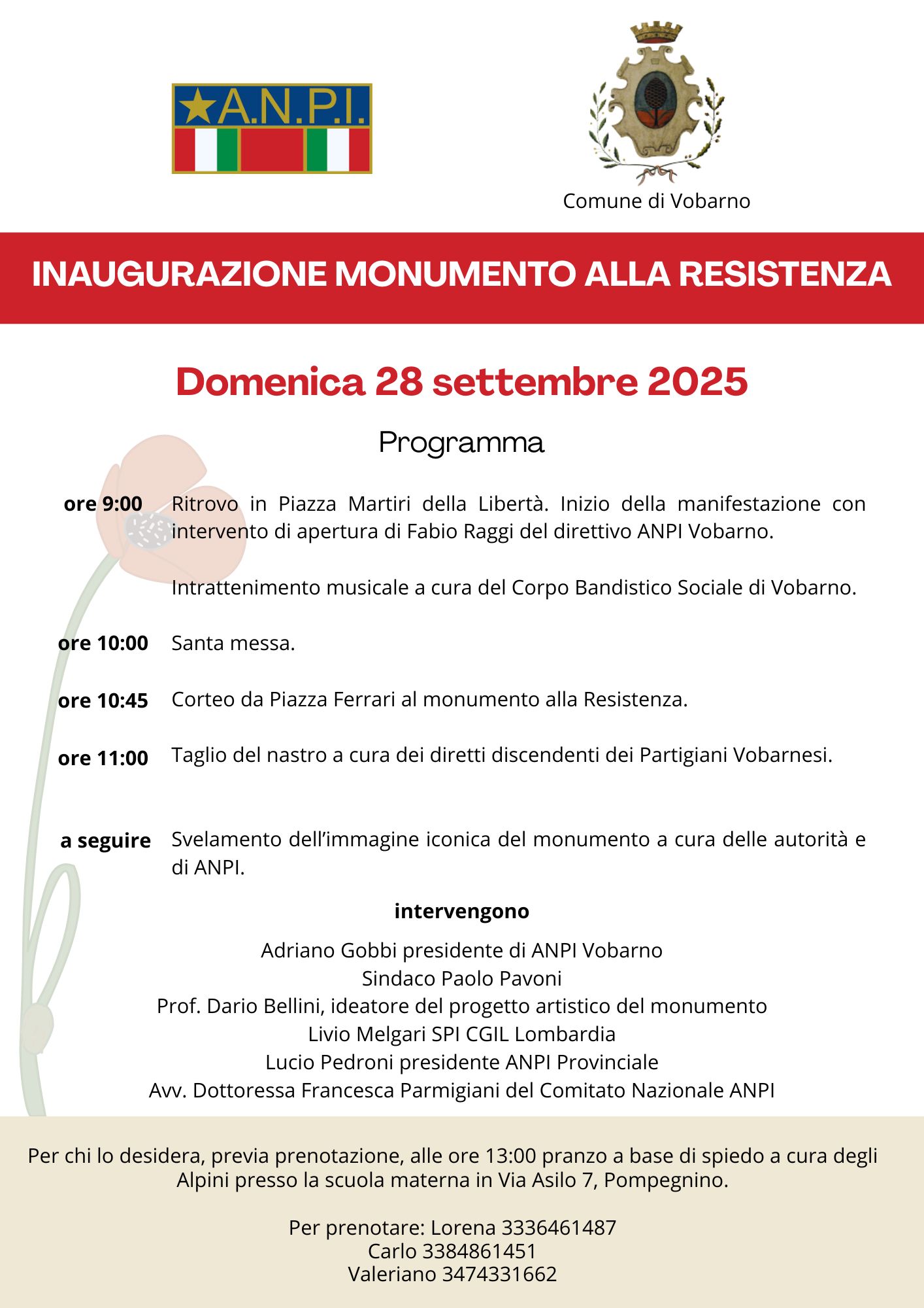 Inaugurazione monumento alla Resistenza